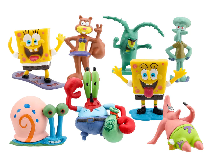 sponge bob figura juguete niños regalo colecciãón 8 piezas GRADO A