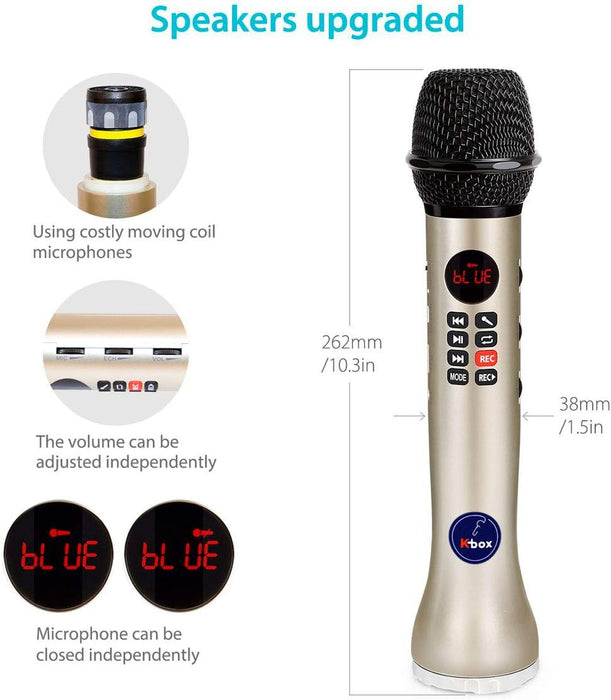 MICROFONO KARAOKE GRABADORA BOCINA BLUETOOTH PARA REYES GRADO B