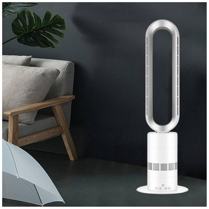 VENTILADOR SIN ASPAS DE TAMAÑO SUFICIENTE 10 AJUSTES DE VELOCIDAD 39 PULGADAS BLANCO _ GRADO B