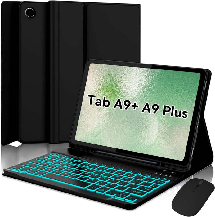 Funda Teclado Iluminado Mouse+lápiz Para Galaxy Tab A9 Plus