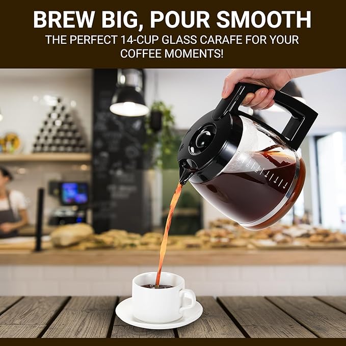 Cuisinart DCC 2200RC   Jarra de vidrio de repuesto de 14 tazas  color negro GRADO B