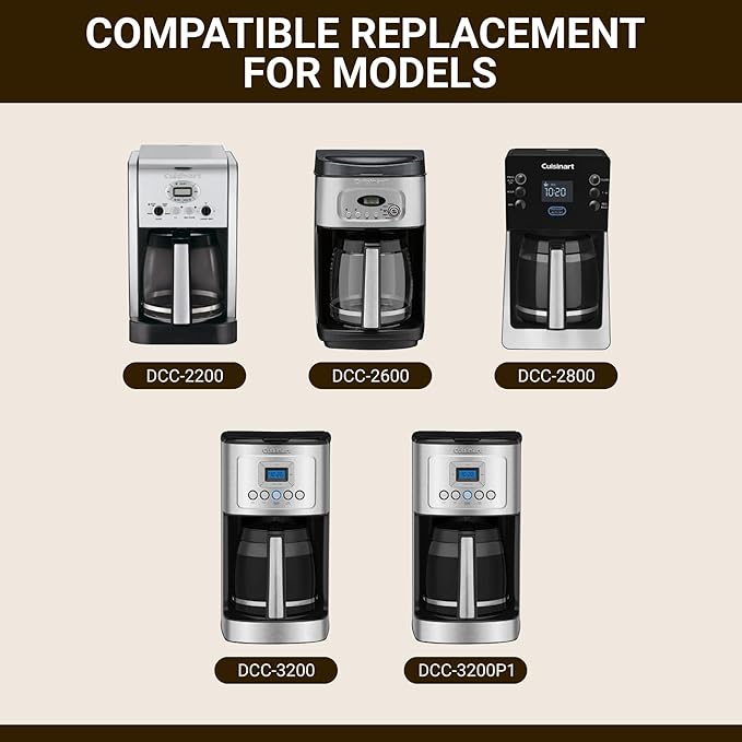 Cuisinart DCC 2200RC   Jarra de vidrio de repuesto de 14 tazas  color negro GRADO B