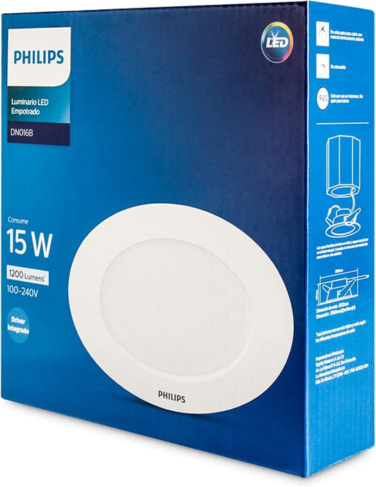 foco dl252 empotrado redondo led luz fría philips de 18 w