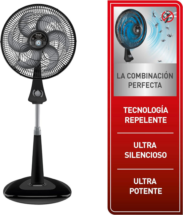 Ventilador T-fal 2 En 1 (pedestal O Pared) Silence Force De 18 Con Repelente 3 Velocidades GRADO A