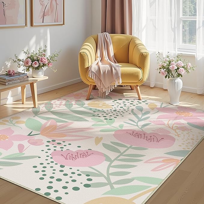 2.4X3M ALFOMBRA DECORATIVA FLORAL TAPETES DORMITORIO Y SALA GRADO B