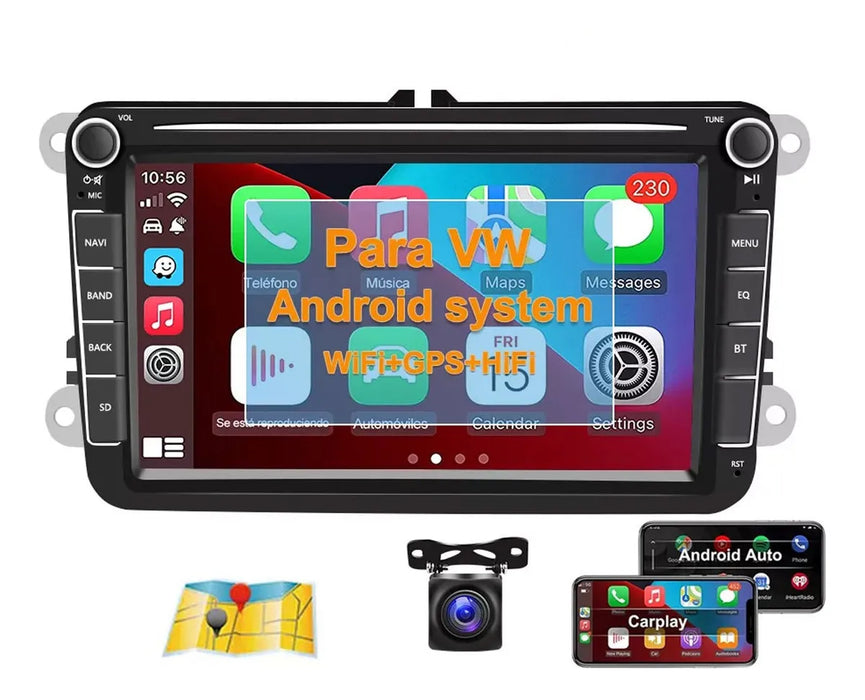 8 Autoestéreo Android 13 Carplay Gps Hifi Para Seat/vw/skoda Color Negra GRADO B