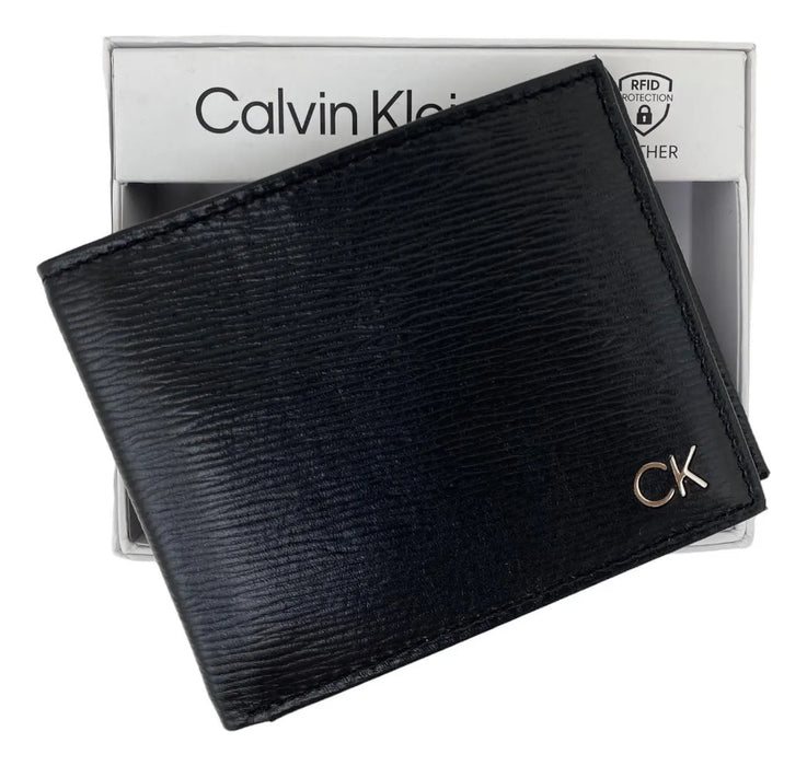 billetera calvin klein 31ck130003 color negro - 9cm 6109 GRADO B