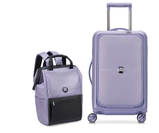 equipaje de mano 2 piezas delsey, color lila grado B