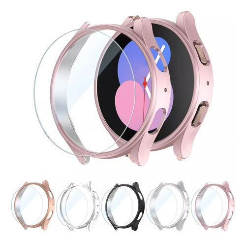 5 FUNDA + 5 MICA PARA SAMSUNG GALAXY WATCH 4 5 40MM 44MM