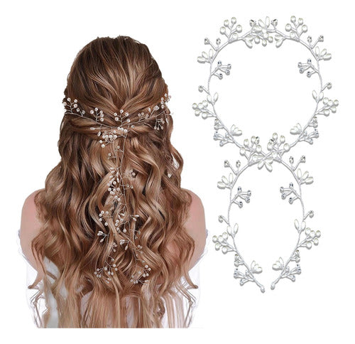 Diadema De Perlas Tocado Novia Accesorio Tiara Para Peinado 6279