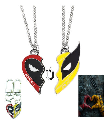 Collar Magnetico Amistad Deadpool+wolverine Mejores Amigos