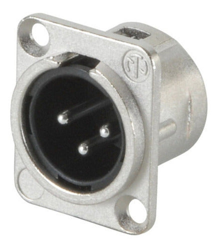 Neutrik NC3MD-L-1: Conector de Panel XLR Macho 3 Pines Plateado