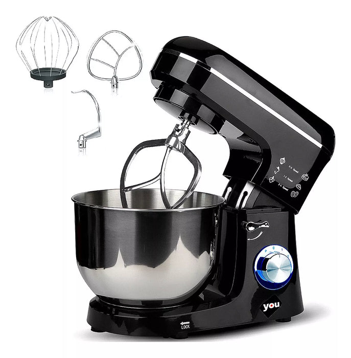 Batidora 3 en 1 Pedestal 1000w 5l Accesorios Negro Grado B