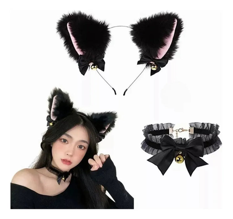 Orejas Elfo Gato Diademacadena De Clavcula Set Cosplay