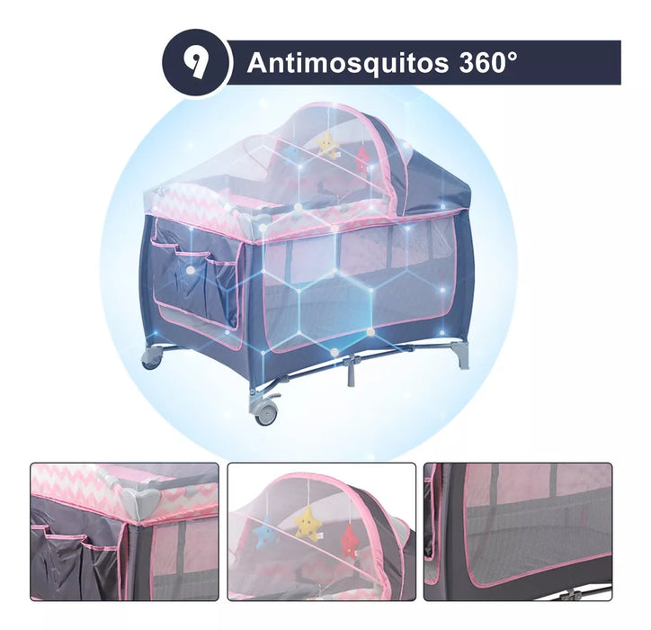 cuna corral bebe multifunciã³n plegable con mosquitero 3 en 1 2116