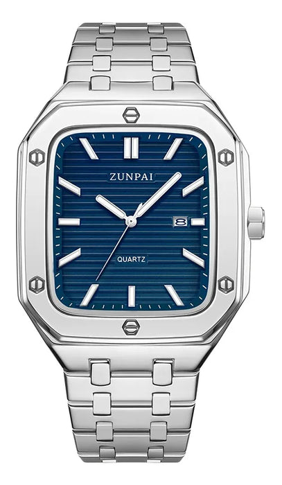 Reloj Zunpai Impermeable E Inoxidable Plateado Para Hombre