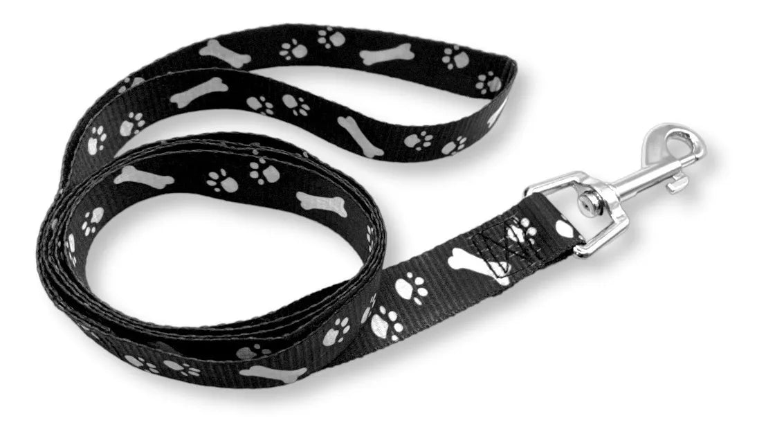 correa para perro raza chica mascotas ligera economica 120cm color negro