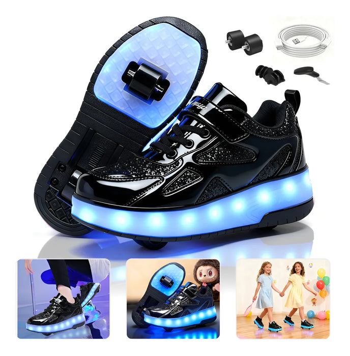 Patin Patines Tenis Led Niño Con 2 Ruedas Extraíbles Grado A