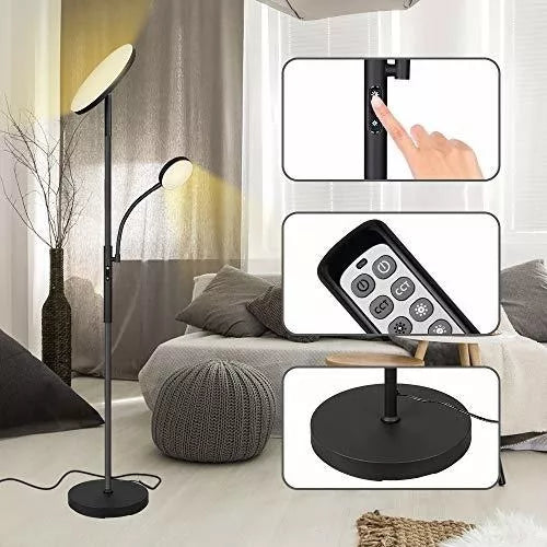 Lampara De Pie Led Circular Ajustable 3 Colores Con Control GRADO B