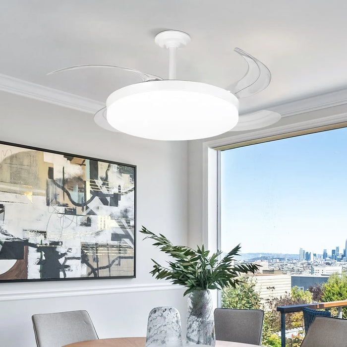 Ventilador Aspas Retractiles Luz Fria Calida Control Remoto GRADO A