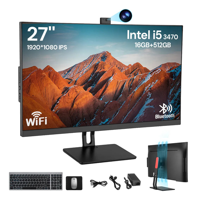 Computadora All-in-One de 27 pulgadas 16g+512g,w10,intel Core I5 grado b