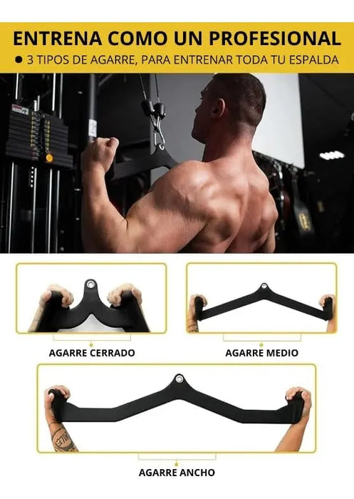 Kit Agarres Poleas Gym Luojas Para Ejercitar Espalda Y Tricep 5pzs GRADO B