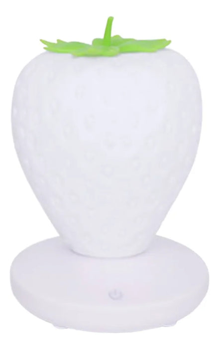LUZ NOCTURNA CON FORMA DE FRESA, LAMPARA DE SILICONA, 3 MODO BLANCA GRADO B