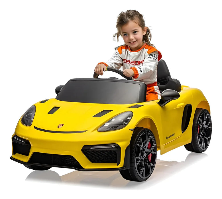 Montable Electrico Porsche Amarillo 718 Spyder Control, Mp3