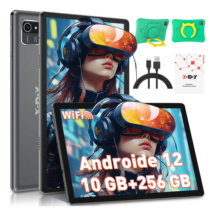 Tablet Xgody N01 Infantil Verde 10.1'' 128gb Almacenamiento Y 8gb Ram Android 11 6500mah Con Funda Protectora Anticaida Y Certificacion Google Gms VERDE