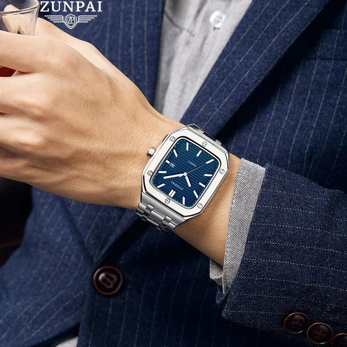 Reloj Zunpai Impermeable E Inoxidable Plateado Para Hombre