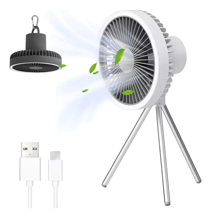 10000MAH VENTILADOR PORTATIL USB RECARGABLE CAMPING LUZ LED 1 GRADO B