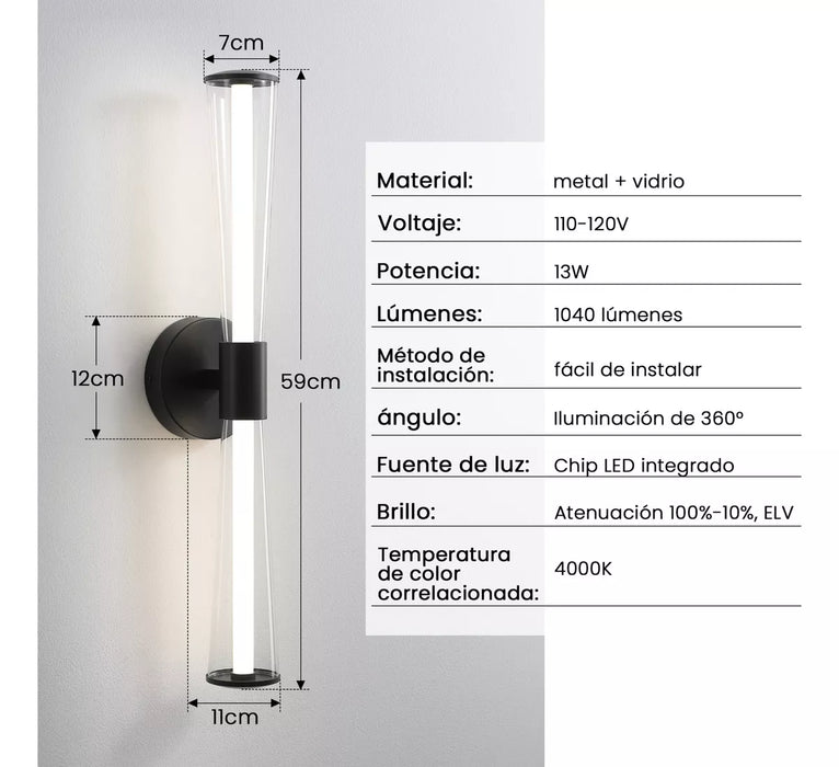 lamparas para baño de pared moderno luminosidad ajustable 2705 GRADO B