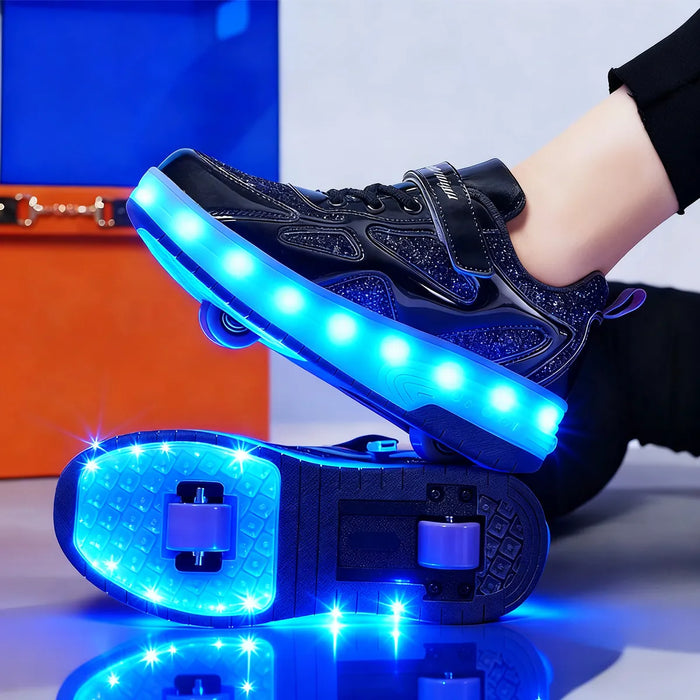 Patin Patines Tenis Led Niño Con 2 Ruedas Extraíbles Grado A