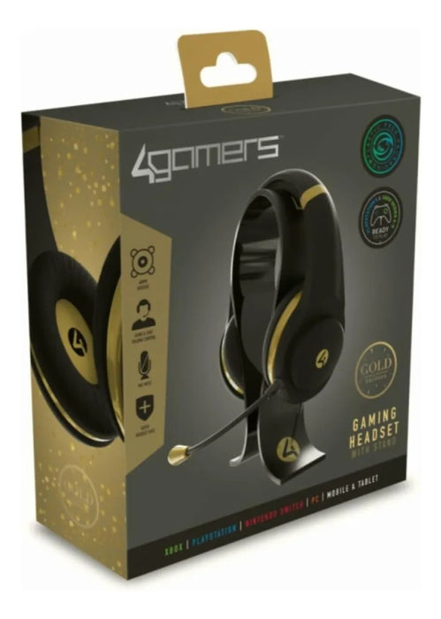 Audífonos 4gamers Xp-gold Con Base 3.5mm Alámbricos Negros Negro GRADO B
