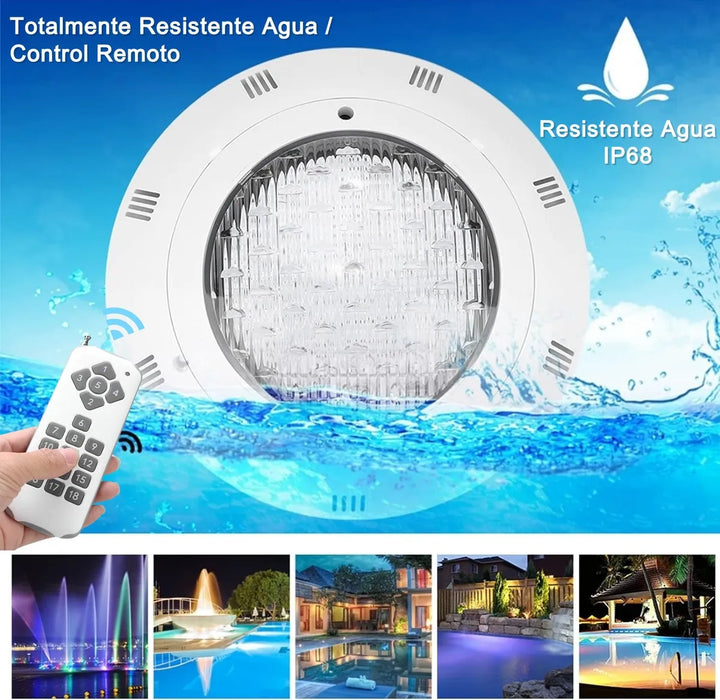 Luces Para Piscina 360 Led Rgb Ip68 36w Lampara Con Control GRADO B