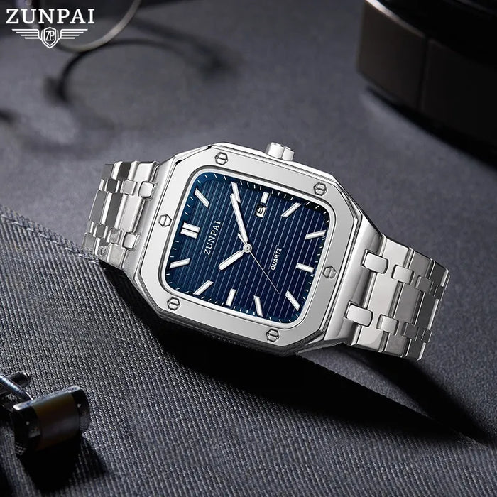 Reloj Zunpai Impermeable E Inoxidable Plateado Para Hombre