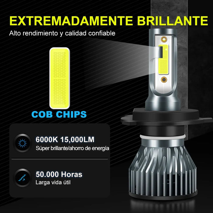 Kit De Faros Led Auto H4 H13 9004 9007 Para Luz Alta Y Baja
