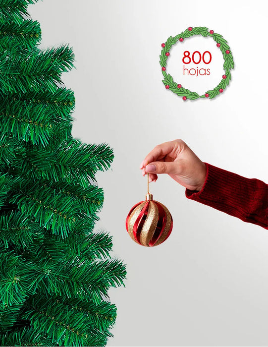 RED VELVET ARBOL NAVIDAD 180 CM PINO FRONDOSO ARTIFICIAL COLOR VERDE