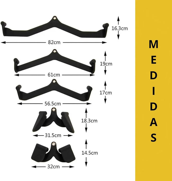 Kit Agarres Poleas Gym Luojas Para Ejercitar Espalda Y Tricep 5pzs GRADO B