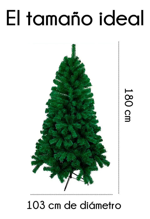 RED VELVET ARBOL NAVIDAD 180 CM PINO FRONDOSO ARTIFICIAL COLOR VERDE