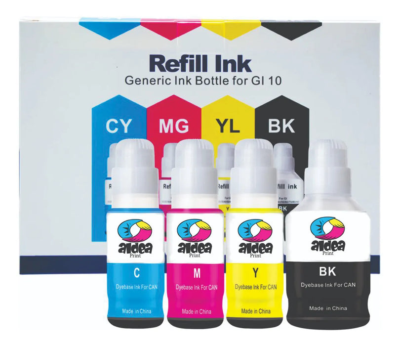 4 Tintas Para Impresoras Canon Gi-10 Pixma G5010 G6010 G7010 1607