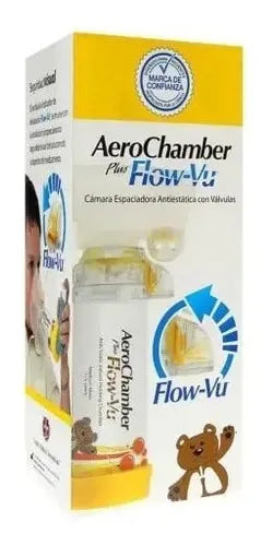 AEROCHAMBER CÁMARA ESPACIADORA PLUS FLOW-VU INFANTIL, AMARILLO GRADO B