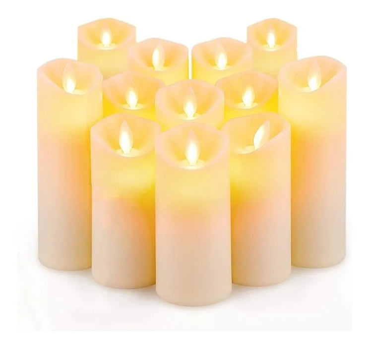 12pz vela led grande flama realista con caja para regalo GRADO B