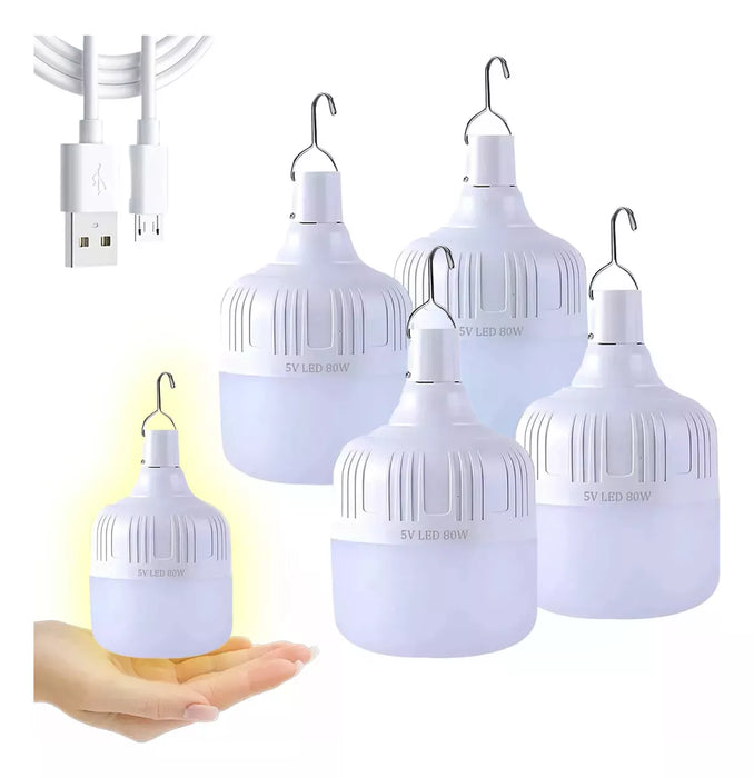 4pzs 80w Luces De Emergencia Portátiles Recargables Por Usb GRADO B