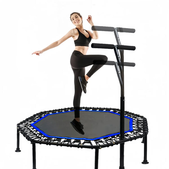 Trampolín Brincolín Aeróbico Fitness Con Mango Ajustable48in