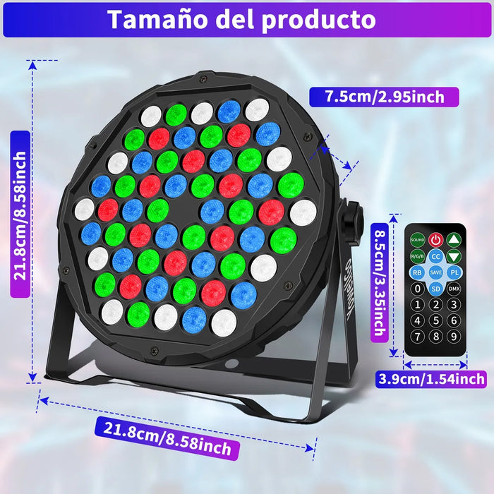 Cañón Led Rgb, 60 W, Rítmico, Multicolor, Unidades Grado B