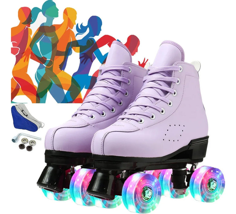 PATINES 4 RUEDAS PATINES DOBLES MUJER PATINES CON LED+FRENO GRADO B