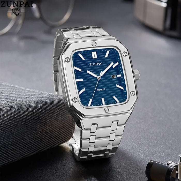 Reloj Zunpai Impermeable E Inoxidable Plateado Para Hombre