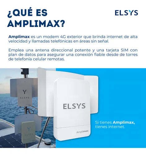 elsys amplimax eprl15 modem antena 4g compatible con telcel, at&t, movistar y altan mifi412