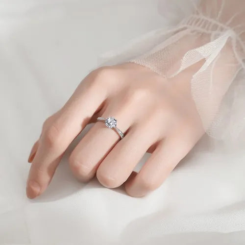 Anillo Compromiso Moissanite 1ct Plata 925 Regalo De Esposa